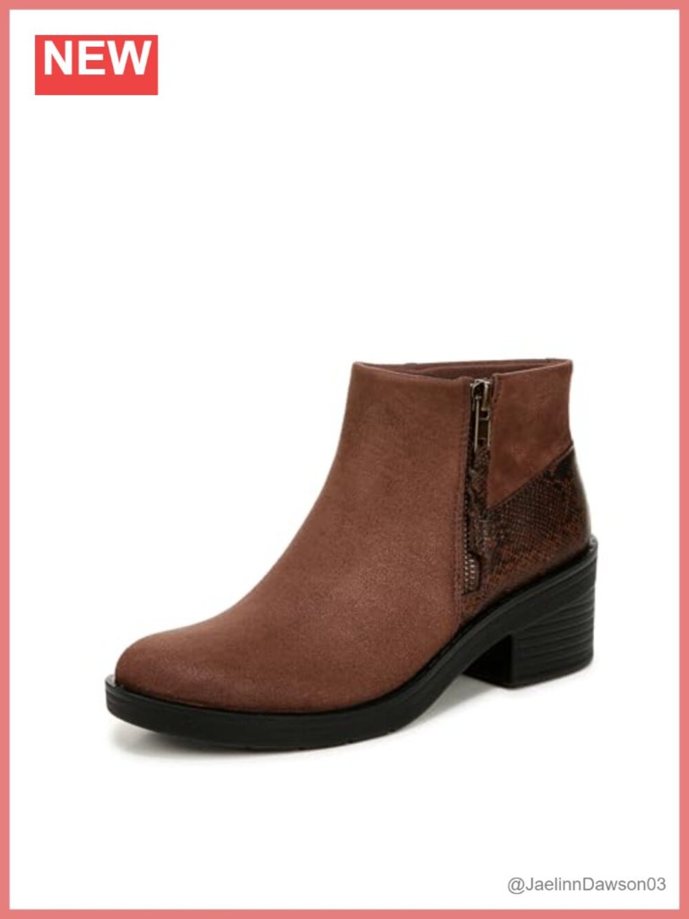 Women's Stretch Fabric Ankle Bootie with Side Zipper and Braided Detail
